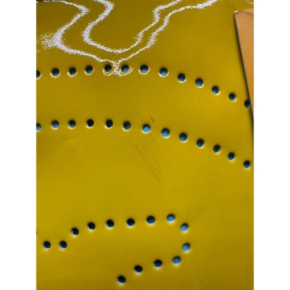 NWD Tory Burch Patent Leather Contrast T-Tote Bag Yellow Turquoise One Size - Picture 8 of 15